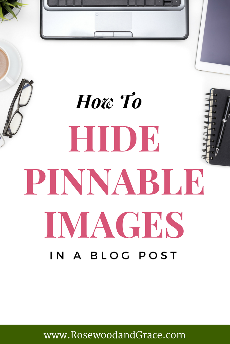 Pinterest images are so important to your blog posts, but they take up so much valuable space! Here's a quick way to hide pinnable images in your posts!